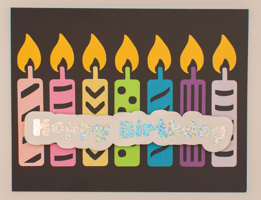 Handmade Card - "Happy Birthday" - Candles