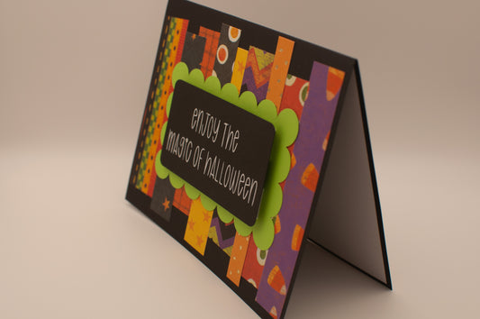 Halloween Card - "Enjoy the Magic of Halloween" - Stripes