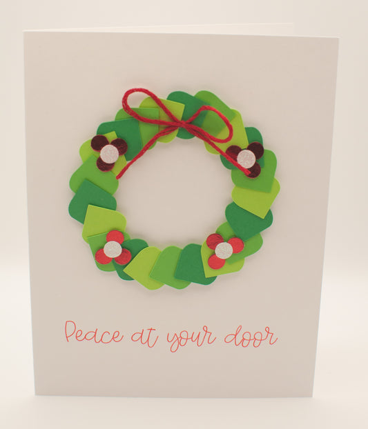 Holiday Card - "Peace at Your Door" - Peaceful Wreath