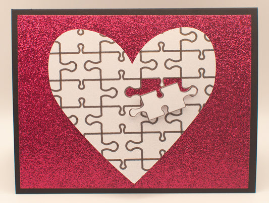 Love Card - Puzzle Heart - "Some Just Fit"