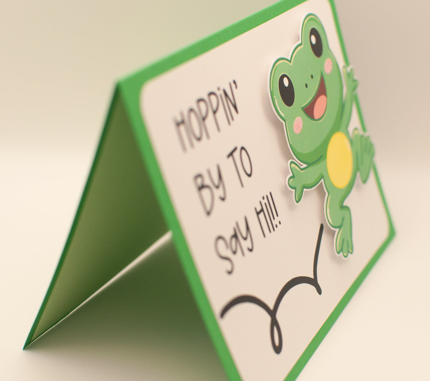 Handmade Card - "Hopping by to Say Hi!!" - Happy Frog