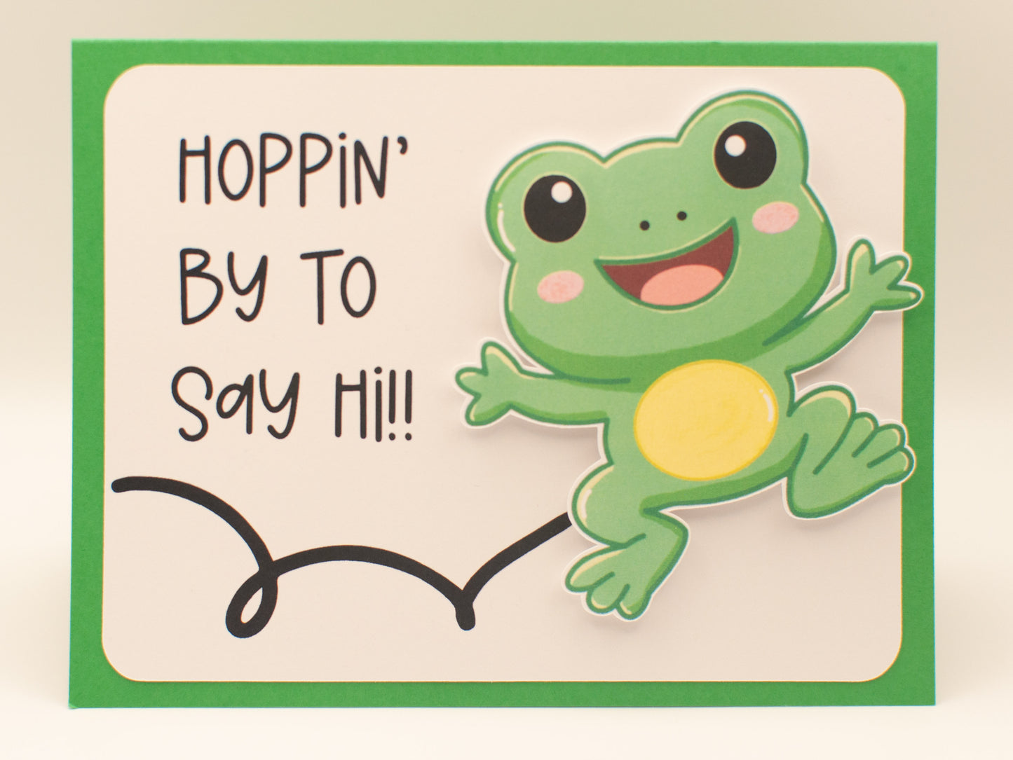 Handmade Card - "Hopping by to Say Hi!!" - Happy Frog