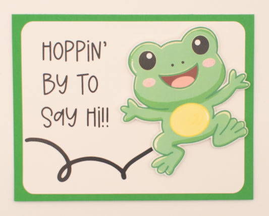 Handmade Card - "Hopping by to Say Hi!!" - Happy Frog