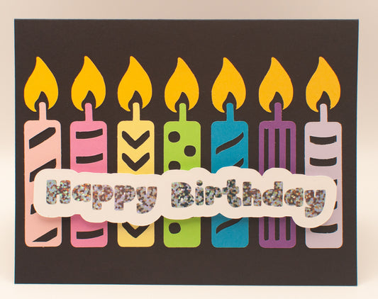 Handmade Card - "Happy Birthday" - Candles