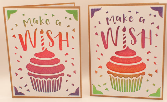 Birthday Card - "Make a Wish" - Cupcake (Kraft)