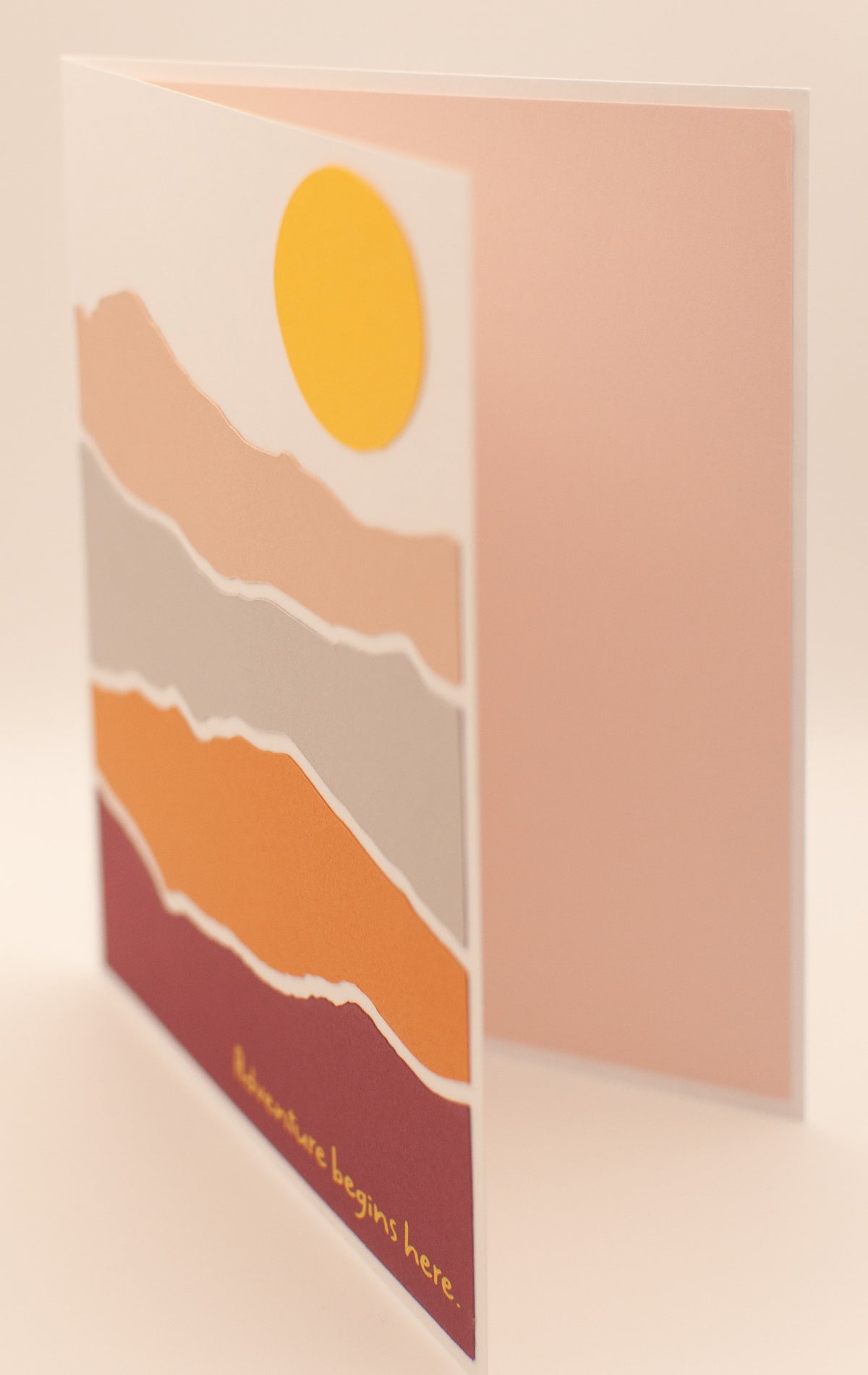 Adventure Begins Here Card | Handmade Gold Foil Adventure Greeting Card