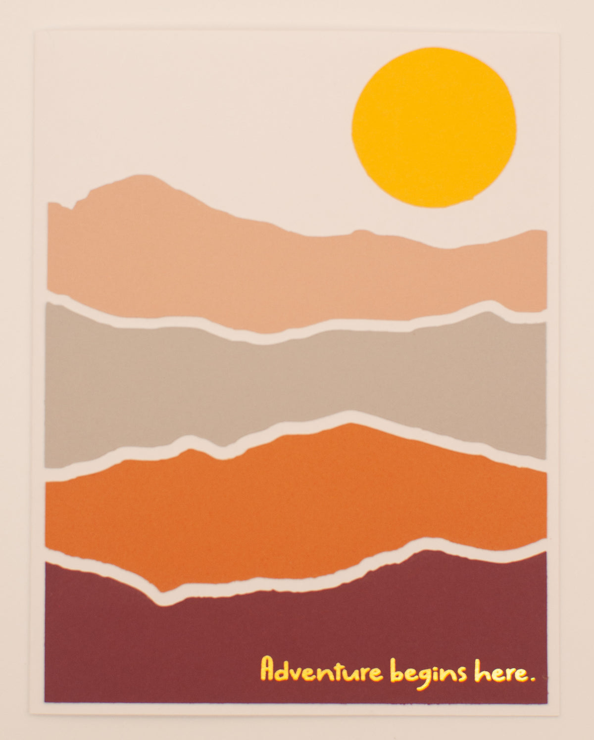 Adventure Begins Here Card | Handmade Gold Foil Adventure Greeting Card