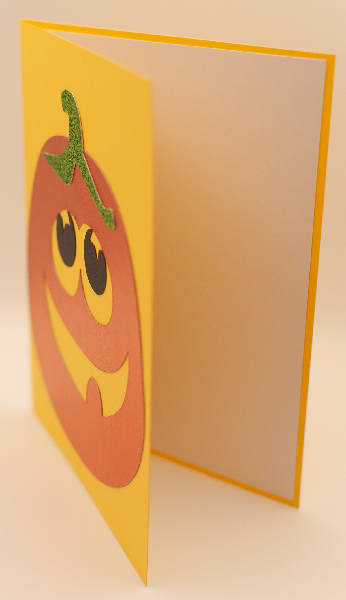 Goofy Pumpkin Halloween Card | Handmade Jack-o’-Lantern Greeting Card