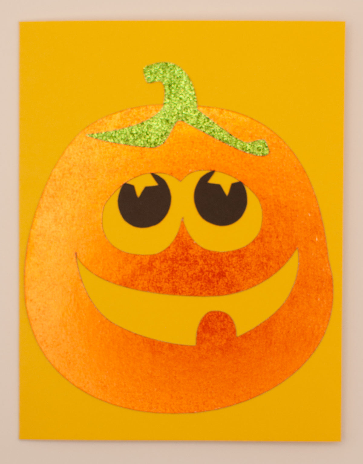 Goofy Pumpkin Halloween Card | Handmade Jack-o’-Lantern Greeting Card
