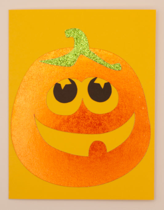 Goofy Pumpkin Halloween Card | Handmade Jack-o’-Lantern Greeting Card