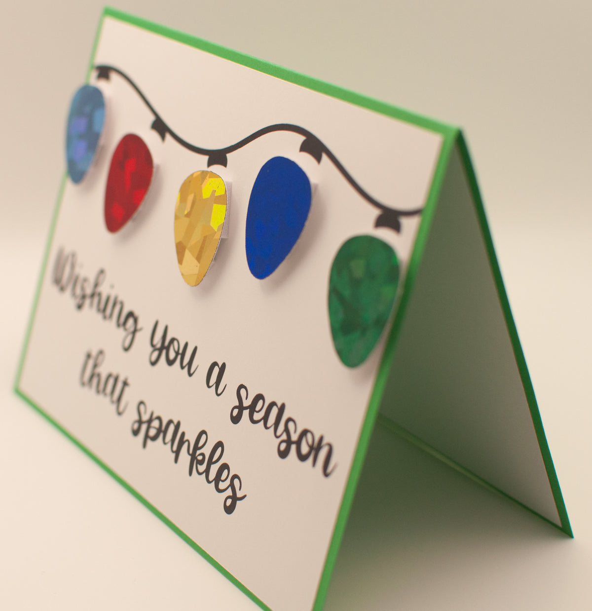 Sparkling Holiday Lights Card - Handmade Foil Card