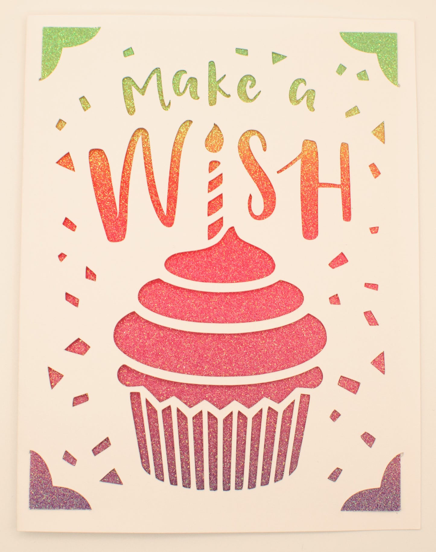 Birthday Card - "Make a Wish" - Cupcake