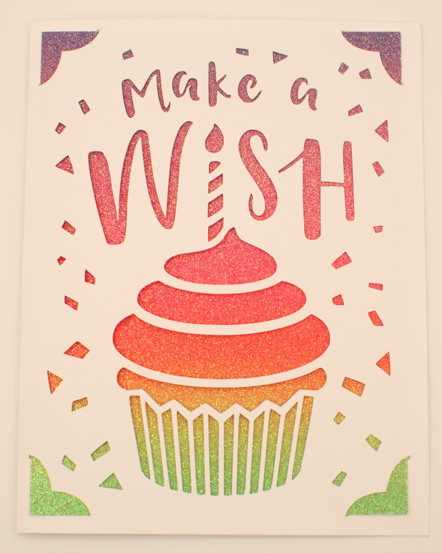 Birthday Card - "Make a Wish" - Cupcake