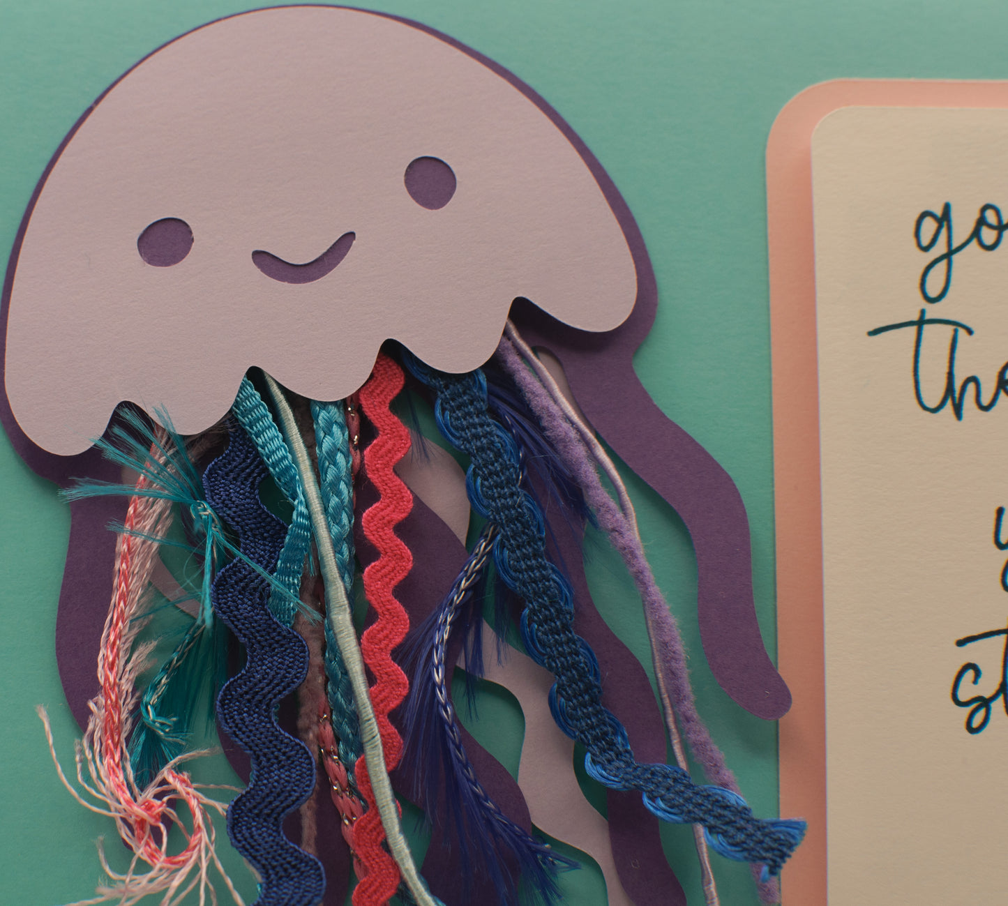 Encouragement Card - "Go with the flow, you're stingin' it" - Jellyfish