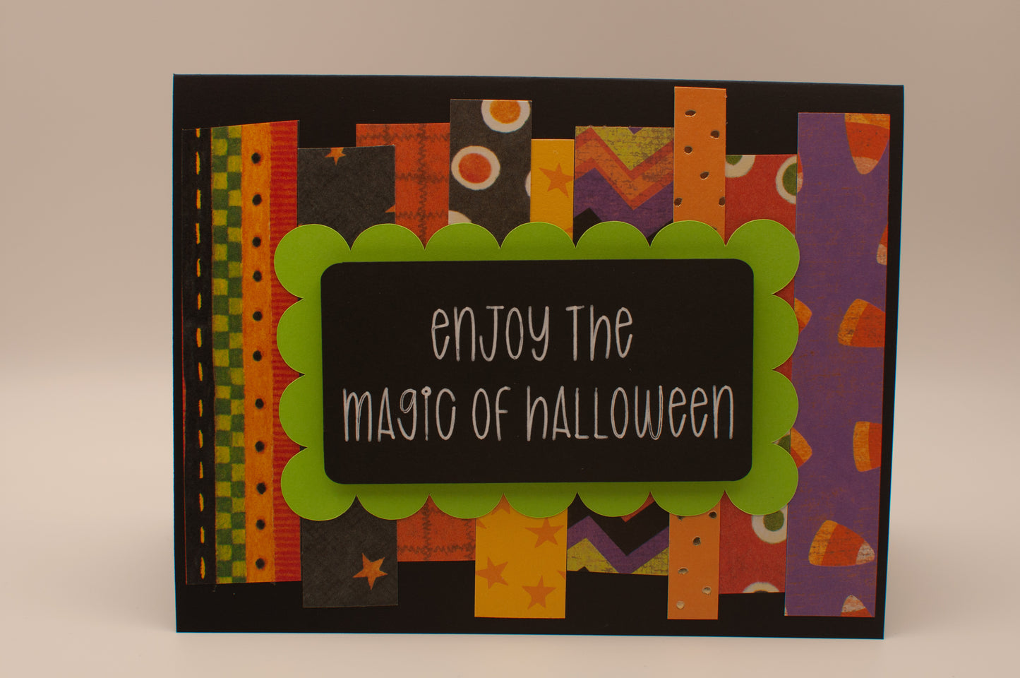 Halloween Card - "Enjoy the Magic of Halloween" - Stripes