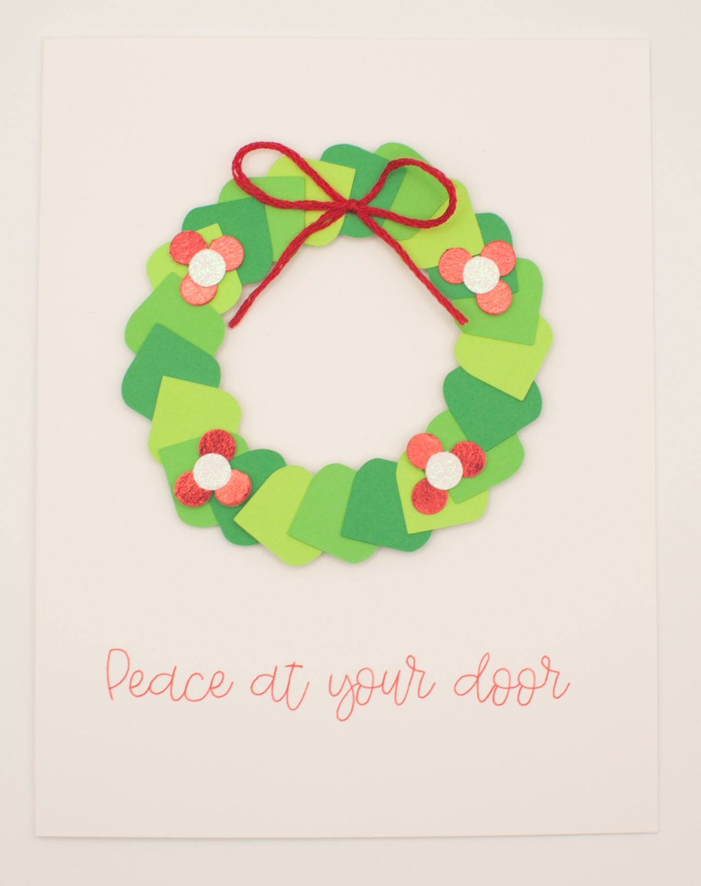Holiday Card - "Peace at Your Door" - Peaceful Wreath