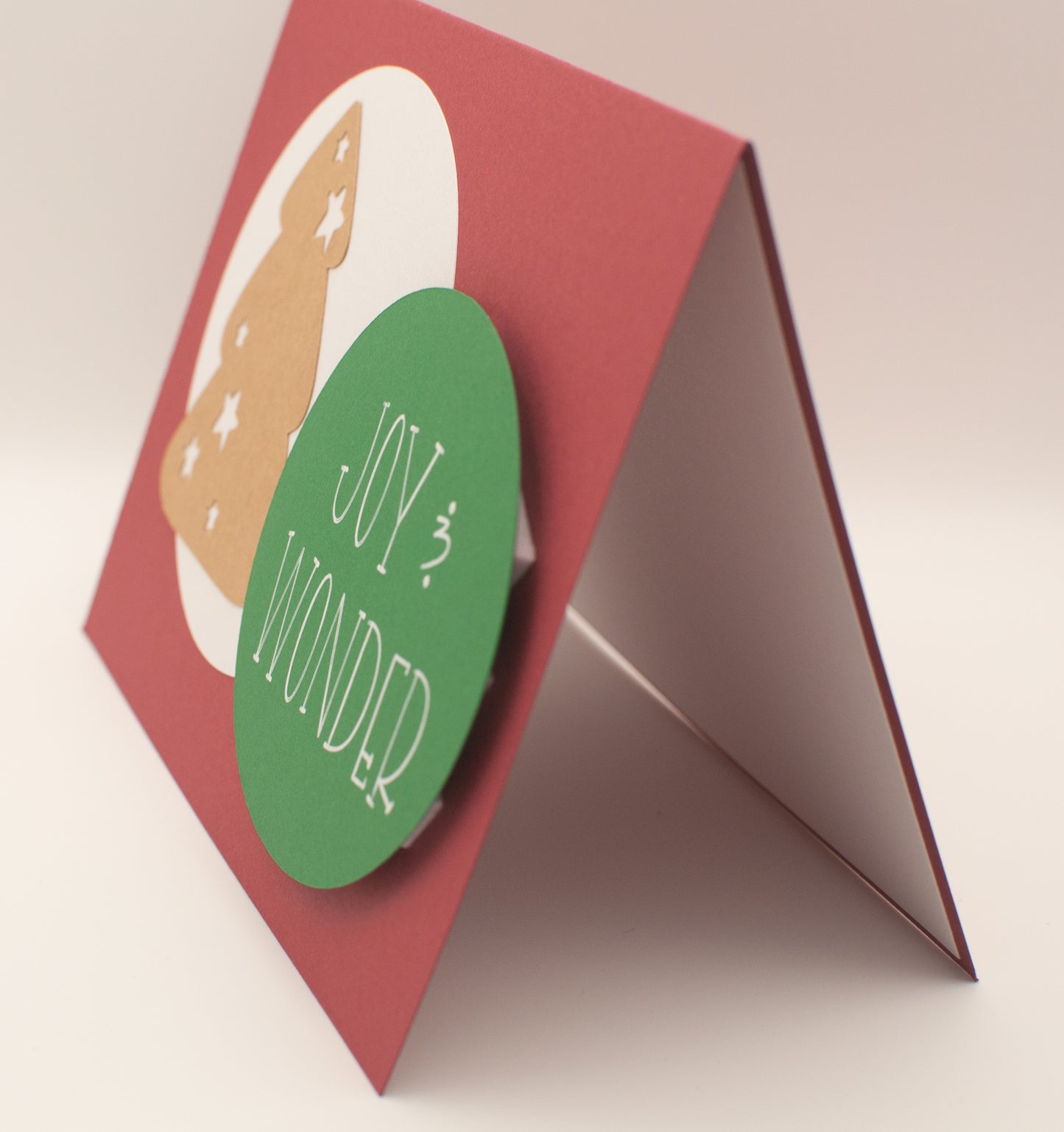 Holiday Card - "Joy & Wonder" - Kraft Tree