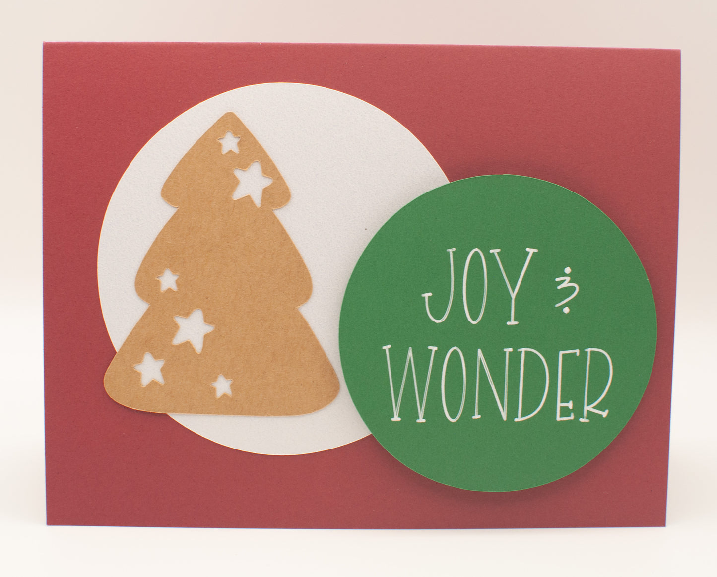 Holiday Card - "Joy & Wonder" - Kraft Tree