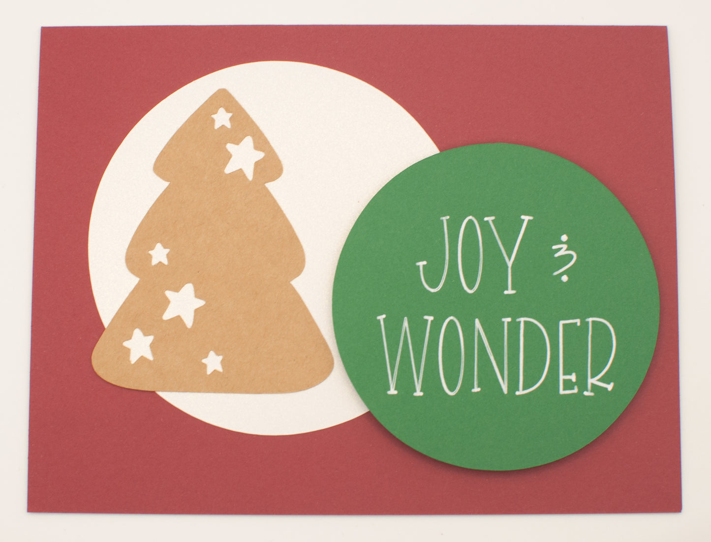 Holiday Card - "Joy & Wonder" - Kraft Tree