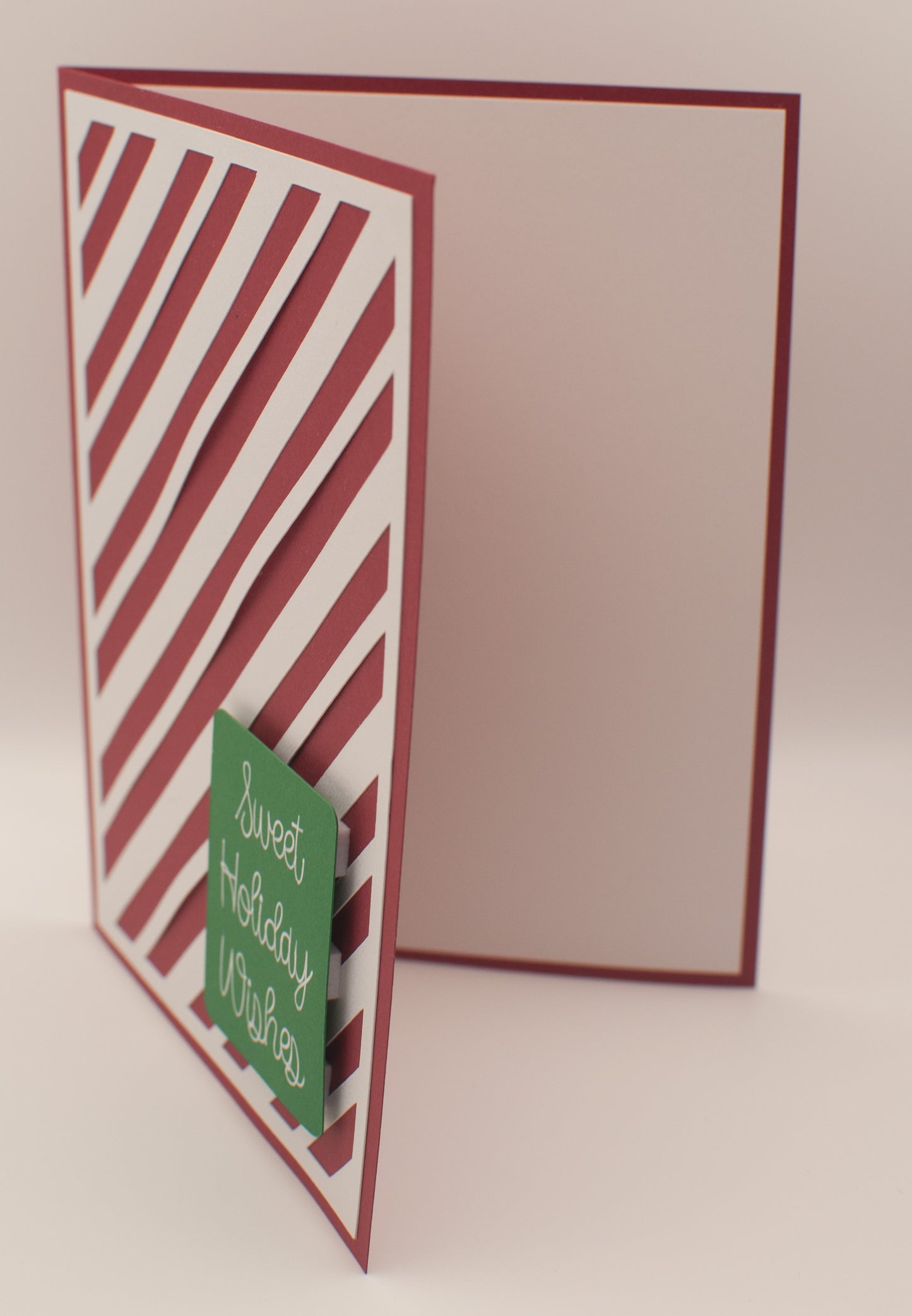 Holiday Card - "Sweet Holiday Wishes" - Candy Cane Stripes