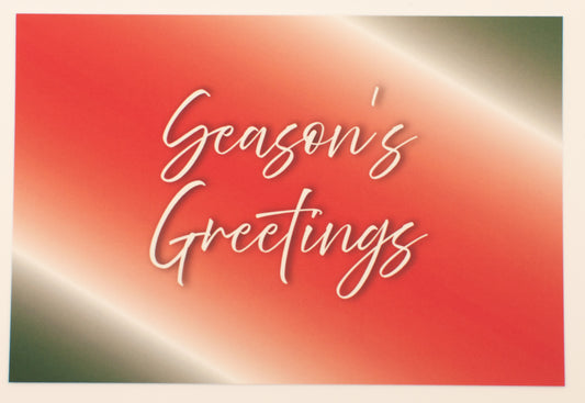 "Season's Greetings" - gradient - Holiday Flat Card - Postcard-Style Christmas Card with Envelope