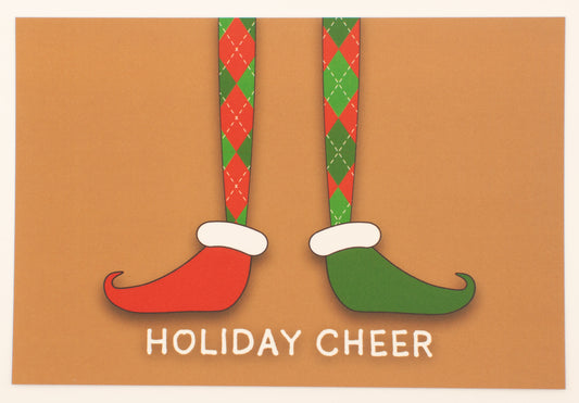 "Holiday Cheer" - Holiday Flat Card - Postcard-Style Christmas Card with Envelope