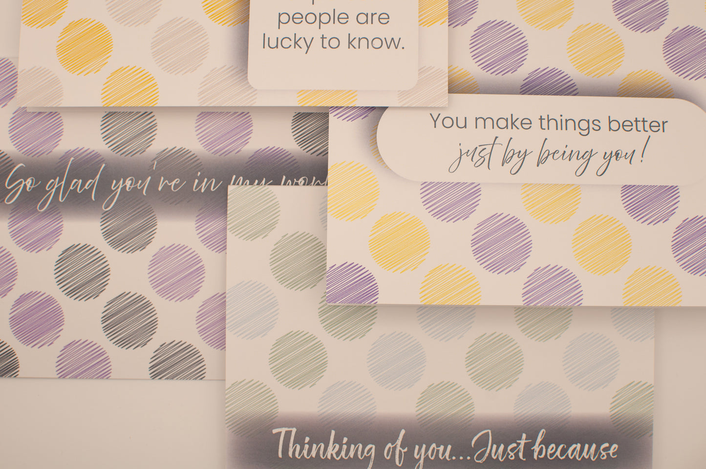 Printed Card Pack - Just Because - Dots (Set of 8)