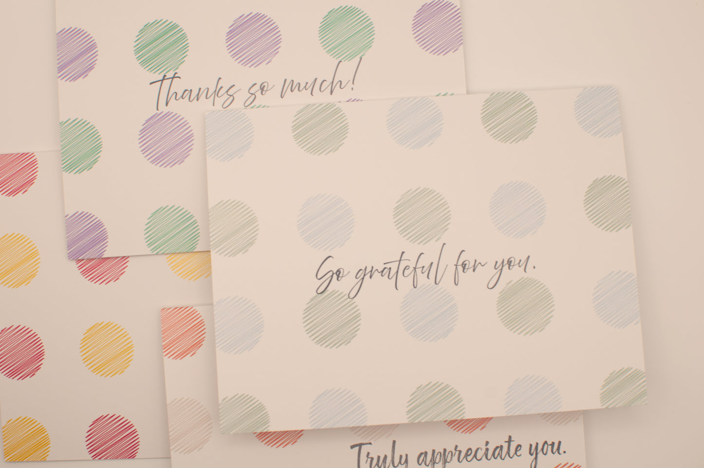 Printed Card Pack - Thank You - Dots (Set of 8)