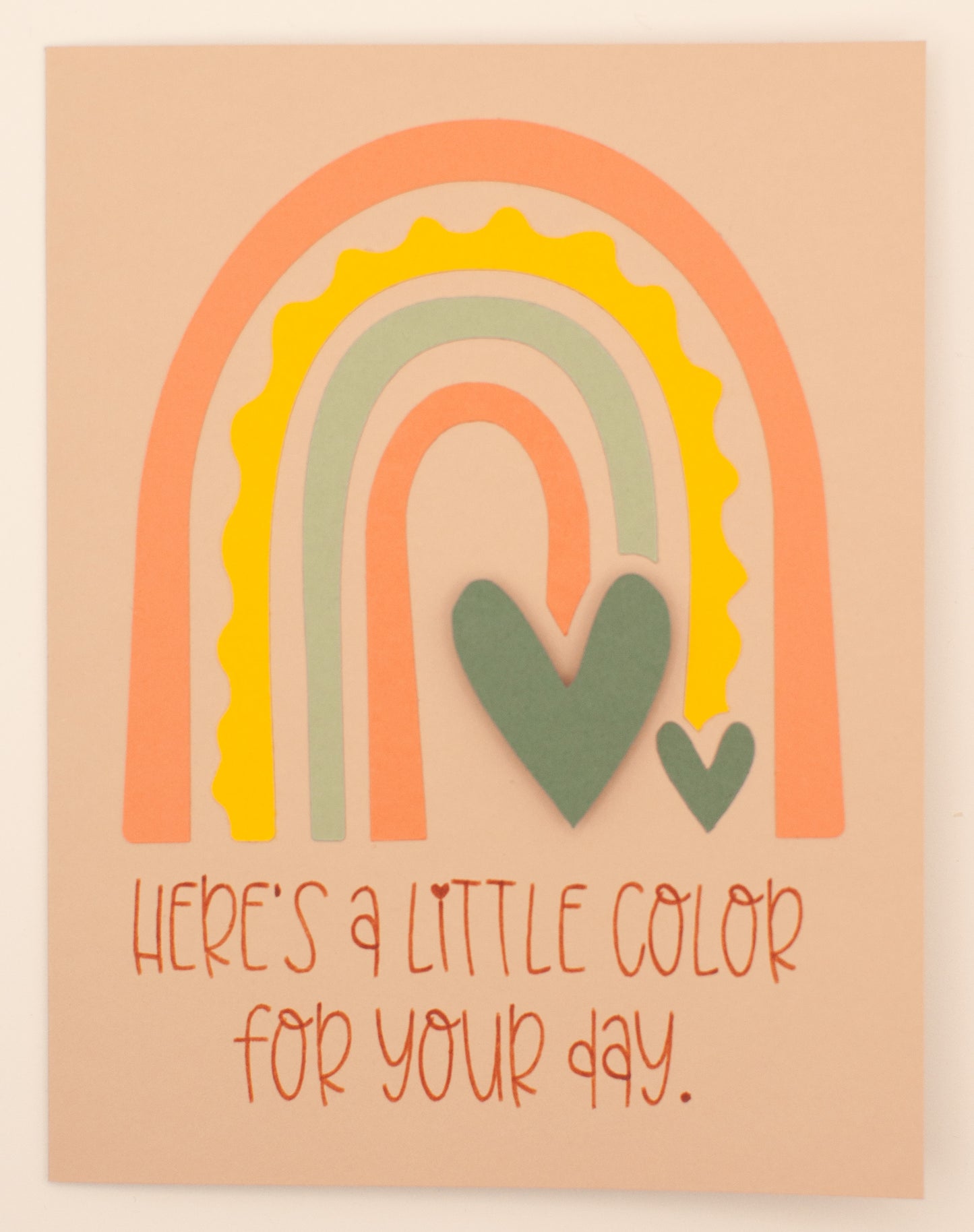 Handmade Card - "...a little color for your day" - Boho Rainbow