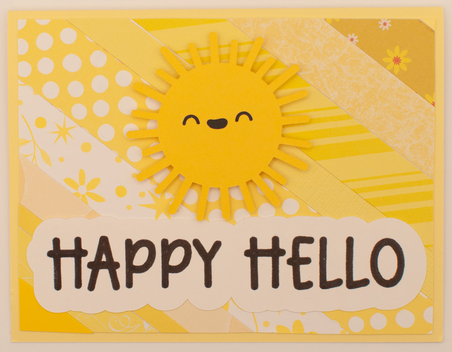 Handmade Card - "Happy Hello" - Smiling Sunshine