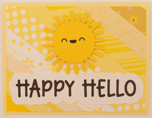 Handmade Card - "Happy Hello" - Smiling Sunshine