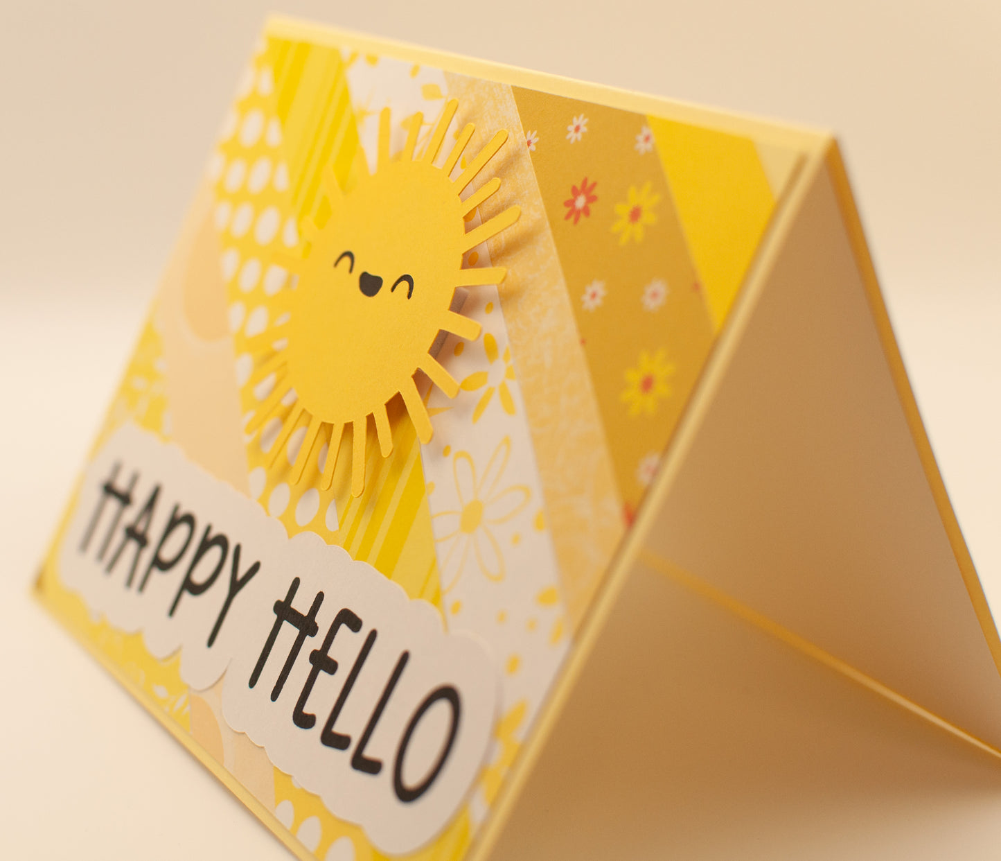 Handmade Card - "Happy Hello" - Smiling Sunshine