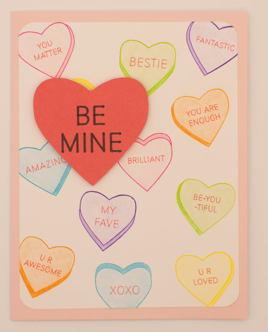 Love Card - Candy Hearts - "Be Mine"