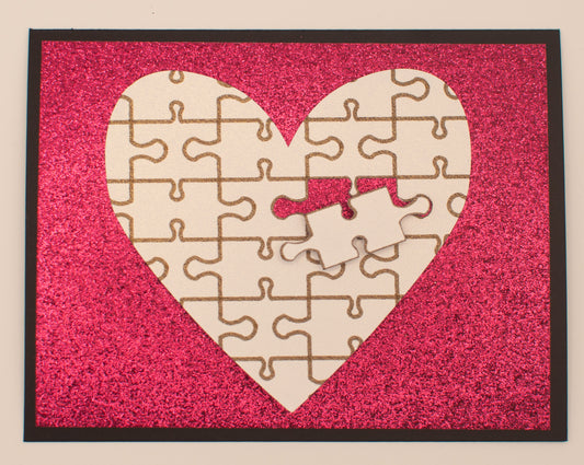 Love Card - Puzzle Heart - "Some Just Fit"