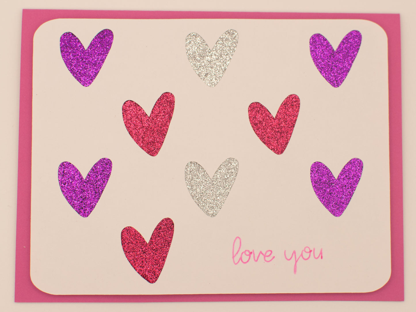 Love Card - Glitter Hearts