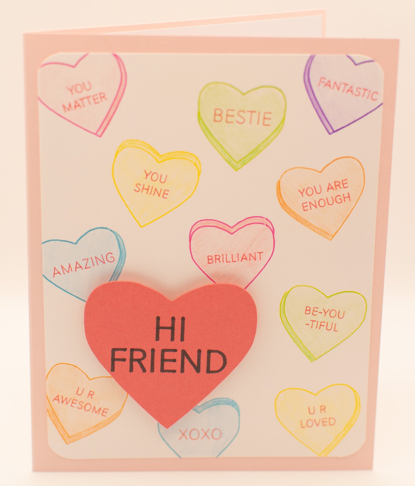 Love Card - Candy Hearts - "Hi Friend"